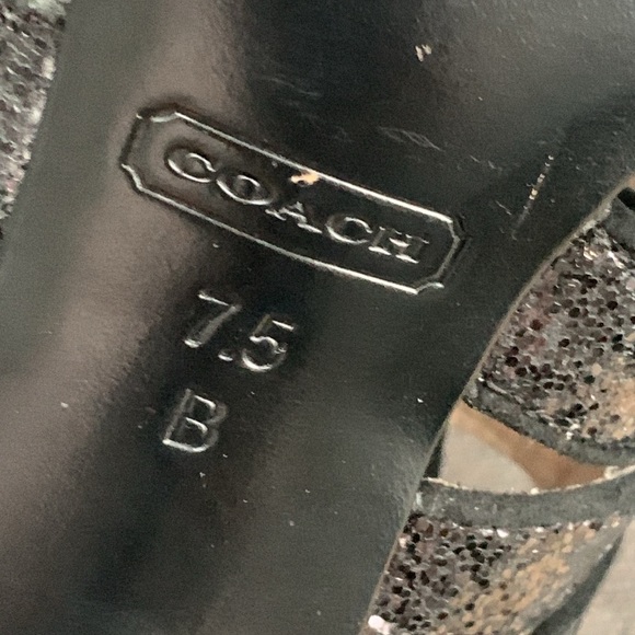 Coach Ludlow Black Women's Glitter Sparkle Open-toe Stiletto Heels - Picture 13 of 16